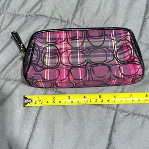 Coach Poppy Tartan Plaid Cosmetic Bag
